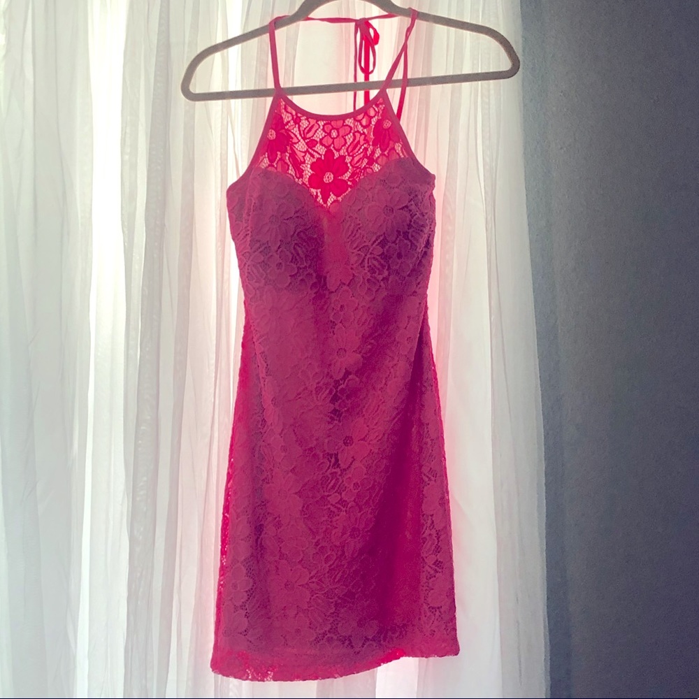 Pink halter dress